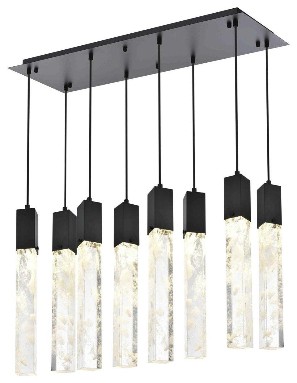 Aurora 8 Light Pendant, BlackBy Elegant Furniture & Lighting