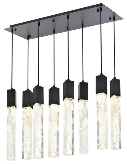 Aurora 8 Light Pendant, BlackBy Elegant Furniture & Lighting