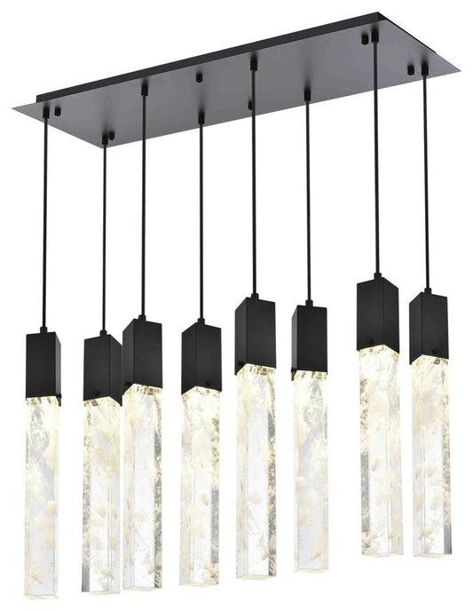 Aurora 8 Light Pendant, BlackBy Elegant Furniture & Lighting