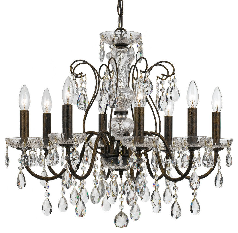 Crystorama Butler 8 Light Chandelier 3028-EB-CL-SAQ - English BronzeBy Crystorama Lighting