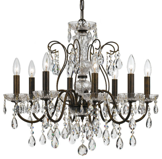Crystorama Butler 8 Light Chandelier 3028-EB-CL-SAQ - English BronzeBy Crystorama Lighting
