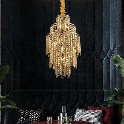 Antibes | Luxury Gold Chandelier With Crystal Balls, Cool Light, Non-DimmableBy Miron Demid LLC