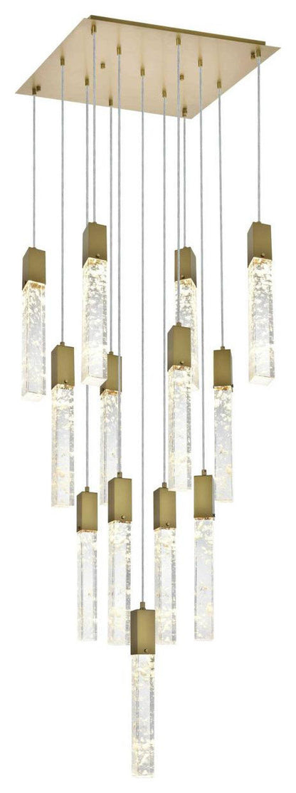 Aurora 13 Light Pendant, Satin GoldBy Elegant Furniture & Lighting