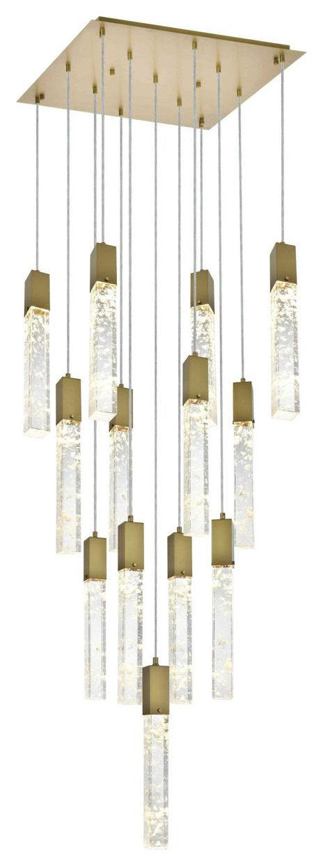 Aurora 13 Light Pendant, Satin GoldBy Elegant Furniture & Lighting