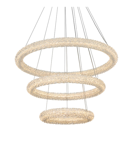 Elegant Lighting 3800G3L Bowen 32"W LED Crystal Ring Chandelier - - ChromeBy Elegant Furniture & Lighting