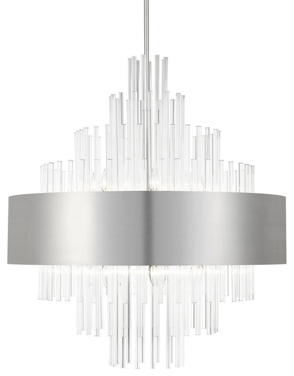 Livex Lighting 48877 Orenburg 14 Light 35"W Crystal Waterfall - Brushed NickelBy Livex Lighting Inc.