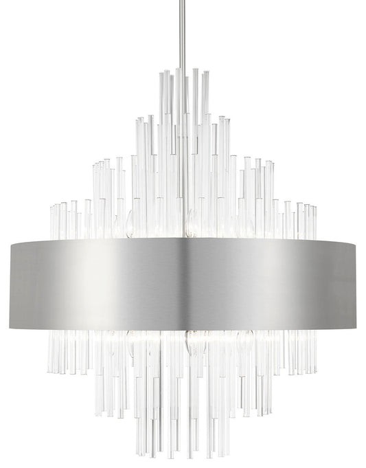 Livex Lighting 48877 Orenburg 14 Light 35"W Crystal Waterfall - Brushed NickelBy Livex Lighting Inc.