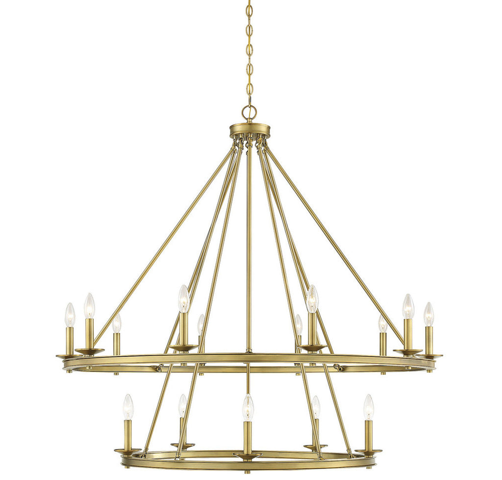 Middleton Chandelier, 15-Light, Warm Brass, 45"W (1-312-15-322 1N2W9)