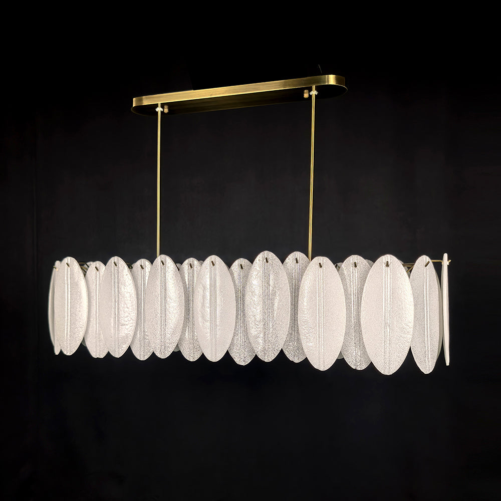 47 Inch Wide Modern Aged Brass Chandelier