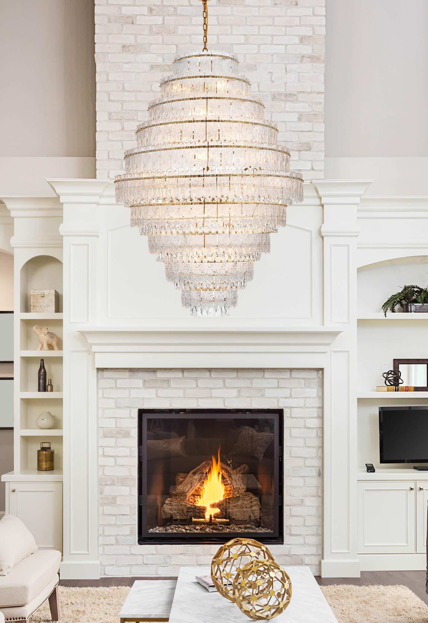 Home Living 42" Chandelier, Satin GoldBy Home Living