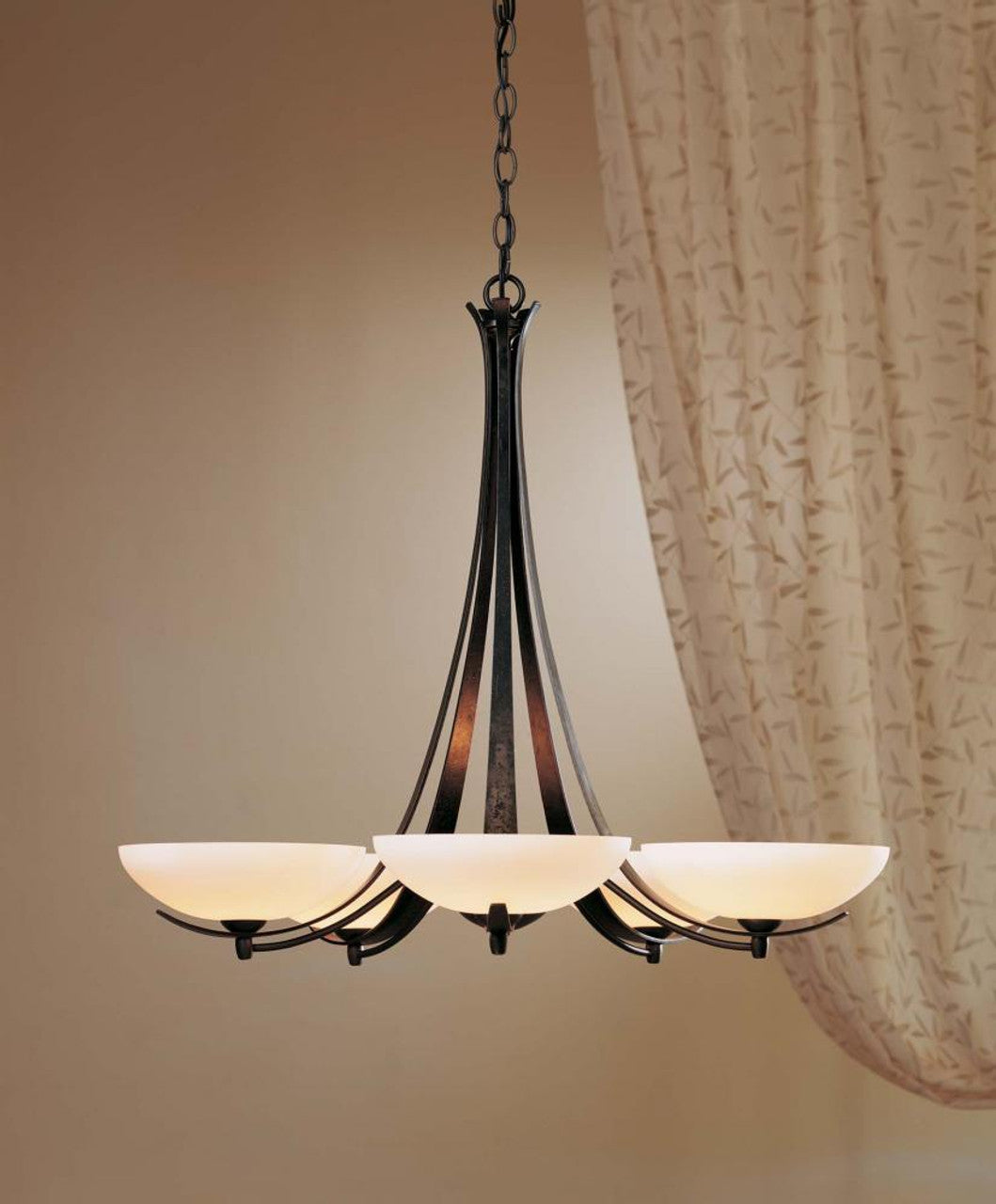 Aegis Chandelier, 5-Light, Natural Iron, Opal Glass, 31.3"W (101261-SKT-20-GG0123 5A9C)
