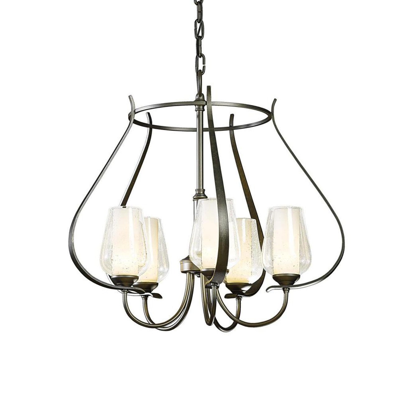 Flora Chandelier, 5-Light, Sterling, Opal Glass, 22.2"W (103045-SKT-85-GG0303 5D0NQ8)