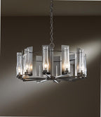 New Town Chandelier, 10-Light, Dark Smoke, Seeded Clear Glass, 30"W (103290-SKT-07-II0184 39CH1E)