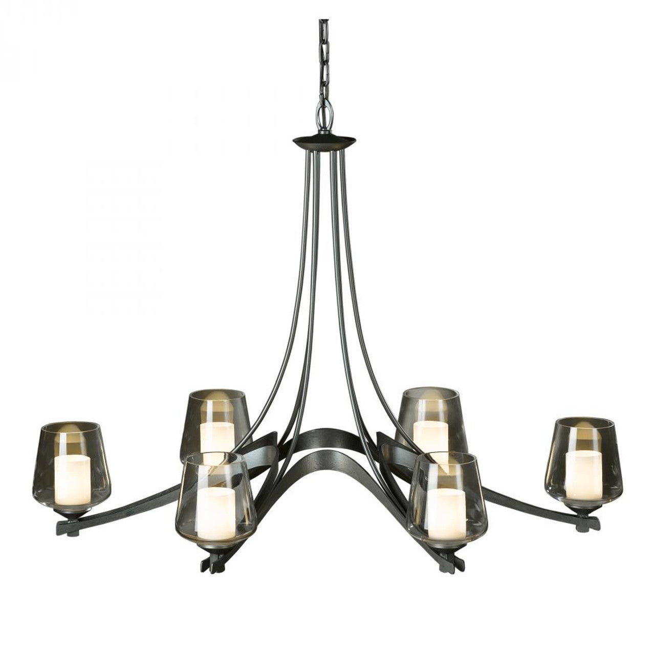 Ribbon Chandelier, 6-Lights, Vintage Platinum, Opal and Clear (ZU), 38.5"W (104116-SKT-82-ZU0291 3WHXYC)