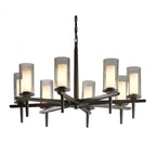 Constellation Chandelier, 8-Light, Bronze, Opal and Clear Glass, 34"W (104305-SKT-05-ZU0323 16P7DV)