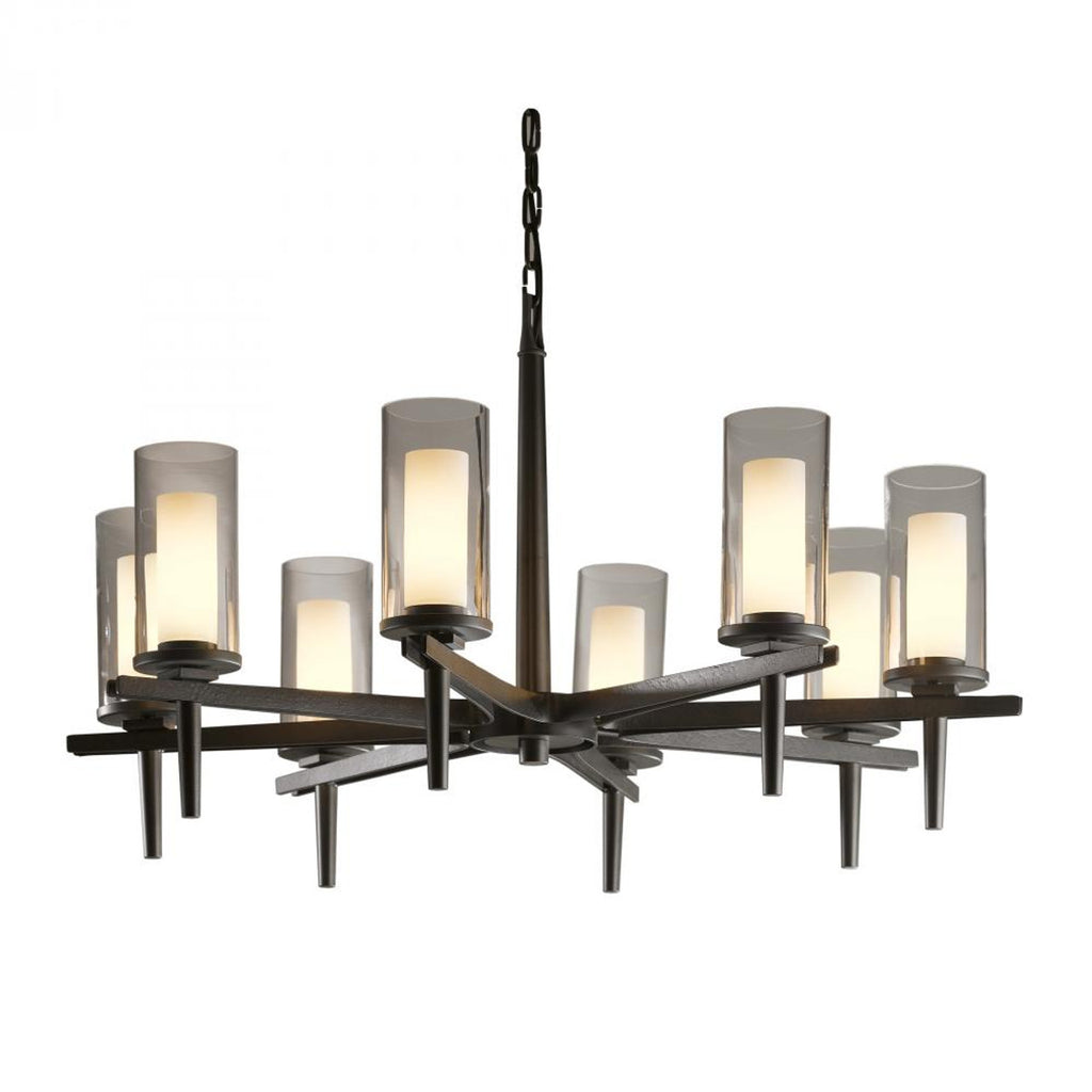 Constellation Chandelier, 8-Light, Vintage Platinum, Opal and Clear Glass, 34"W (104305-SKT-82-ZU0323 3WHXYV)