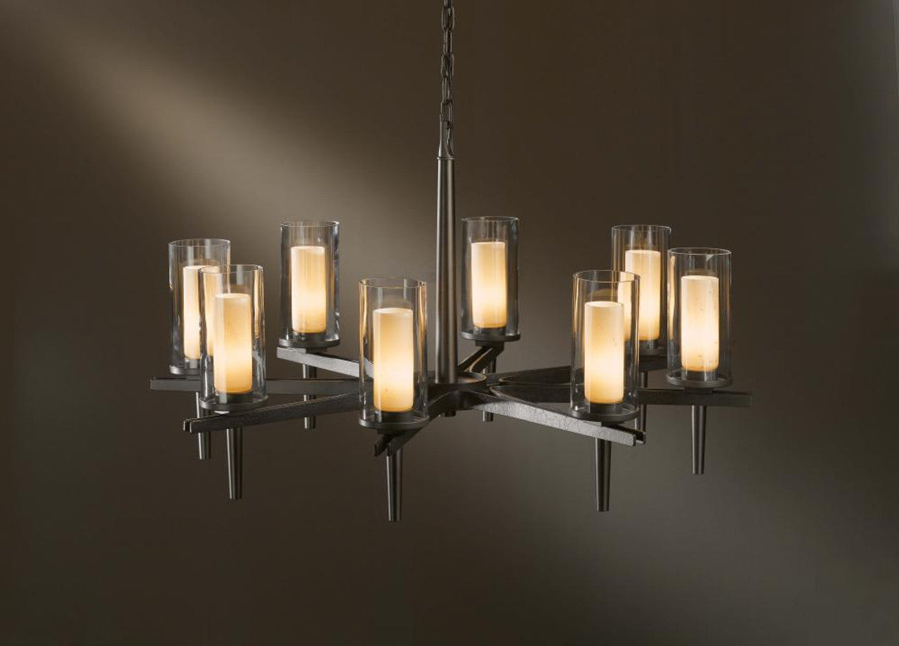 Constellation Chandelier, 8-Light, Bronze, Opal and Clear Glass, 34"W (104305-SKT-05-ZU0323 16P7DV)