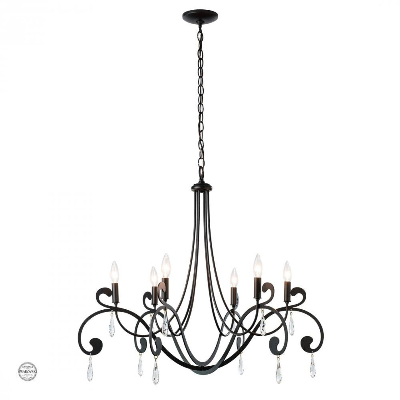 Stella Chandelier, 6-Light, Sterling, 32.9"W (105057-SKT-85-CR 5D0QP2)