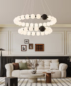 Celestial Bead Ring Chandelier