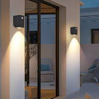 Adjustable Up and Down Light Motion Sensor Waterproof Black Wall Lamp