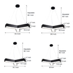 4 Pcs Modern Seamless Y-Shaped Linear LED Office Pendant Lights