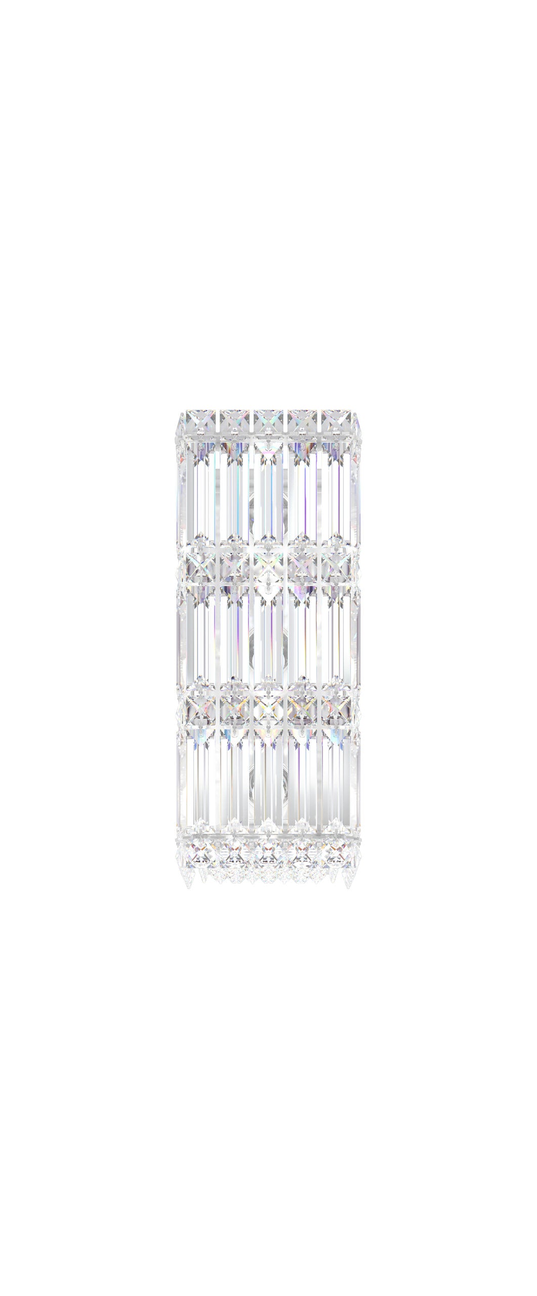 Quantum 3 Light Wall Sconce Staless Steel Clear Crystals SwarovskiBy Schonbek