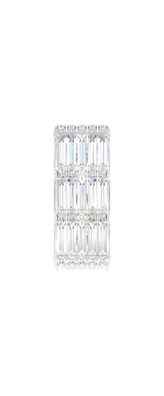 Quantum 3 Light Wall Sconce Staless Steel Clear Crystals SwarovskiBy Schonbek