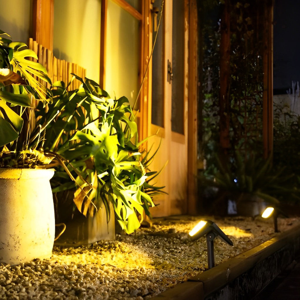 2PCS Waterproof IP65 LED Black Modern Solar Lights Outdoor Lawn Lamp