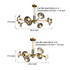 6/8 Lights Flowers Crystal 3 Step Dimming Copper Post-Modern Chandelier