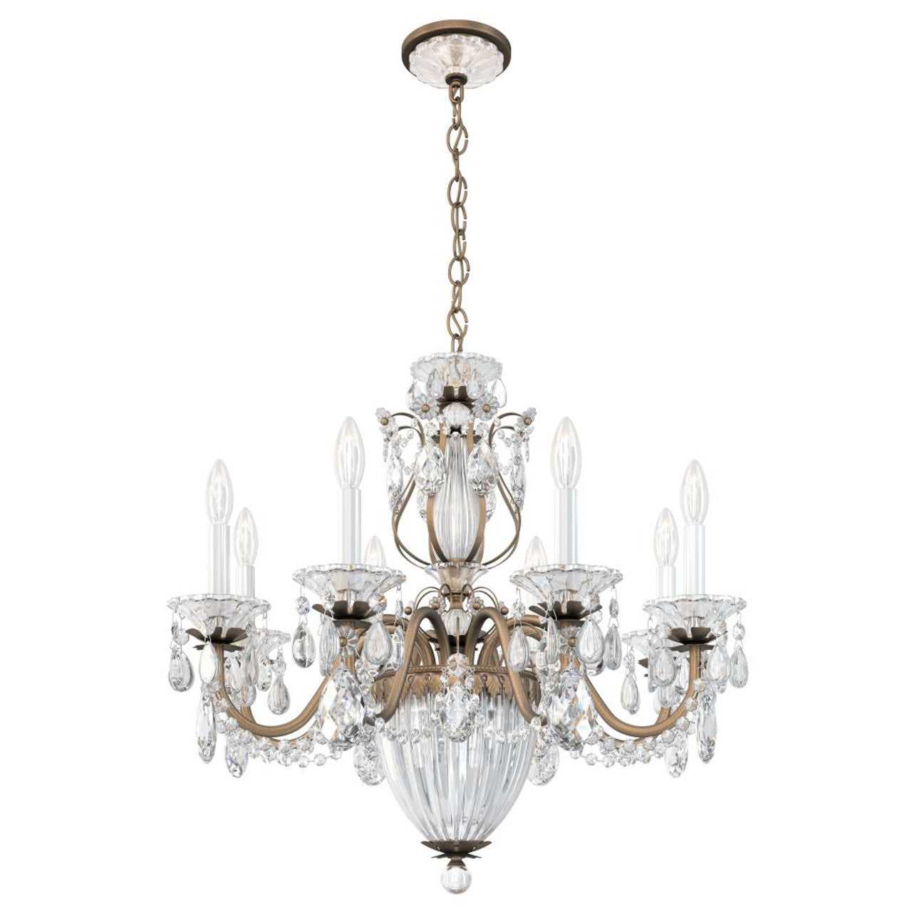 Bagatelle Chandelier, 11-Light, Aurelia Gold with Clear Heritage Crystal, 26.5"W (1238N-211H 1HWRWQ)