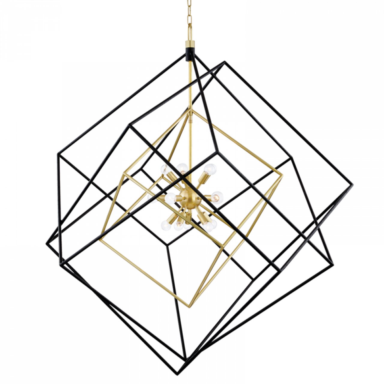 Aura Pendant, 12-Light, Standard Height, Dark Smoke, Clear Glass, 48"W (138589-SKT-STND-07-ZM0394 4TEDYQ)