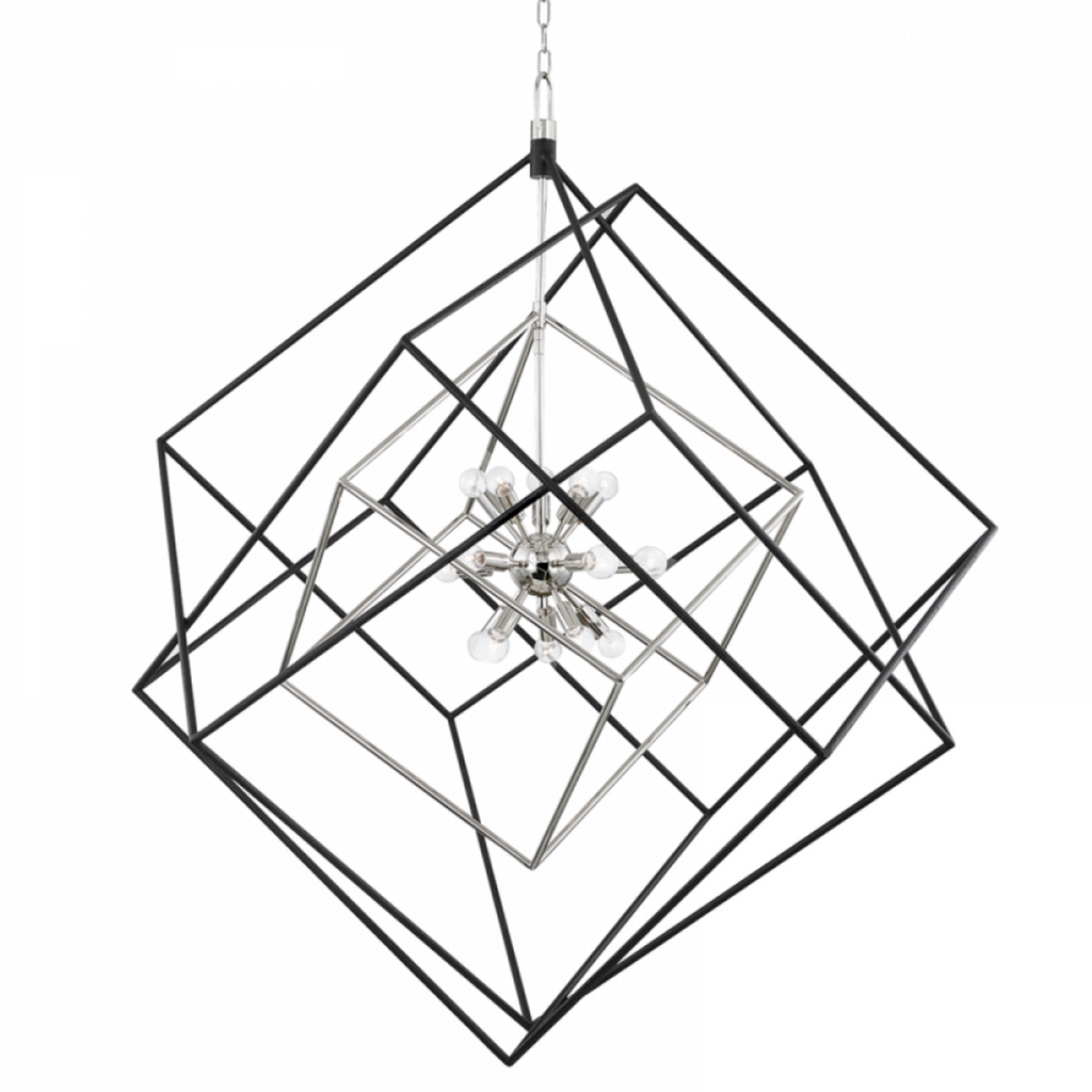 Cityscape Pendant, 1-Light, Standard Height, LED, Black, 38"W (139910-LED-STND-10-82 4T1C57)