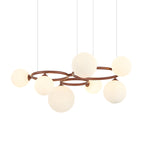 5/7/9-Light Glass Ball Circular Contemporary Chandelier with 3 Step Dimming