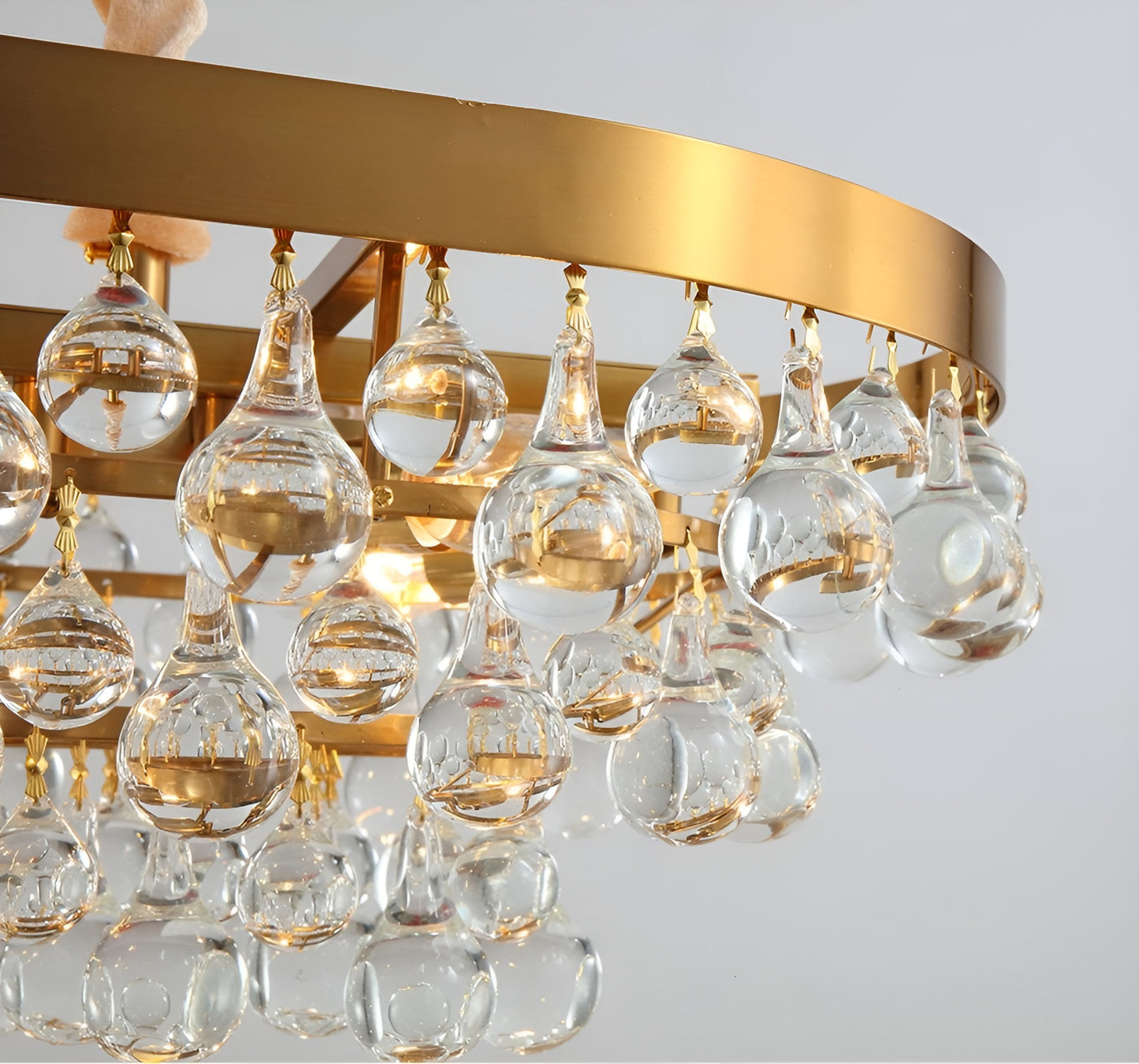 Houffalize | Gold/Black Crystal Round Chandelier for Living Room, Gold29.5"By Miron Demid LLC