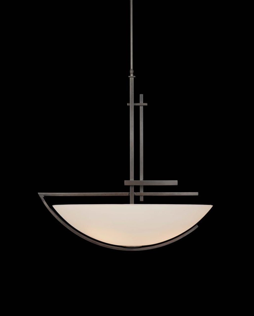 Ondrian Pendant, 3-light, Long Height, Bronze, Opal Glass, 24"W (138552-SKT-LONG-05-GG0032 UUQH)