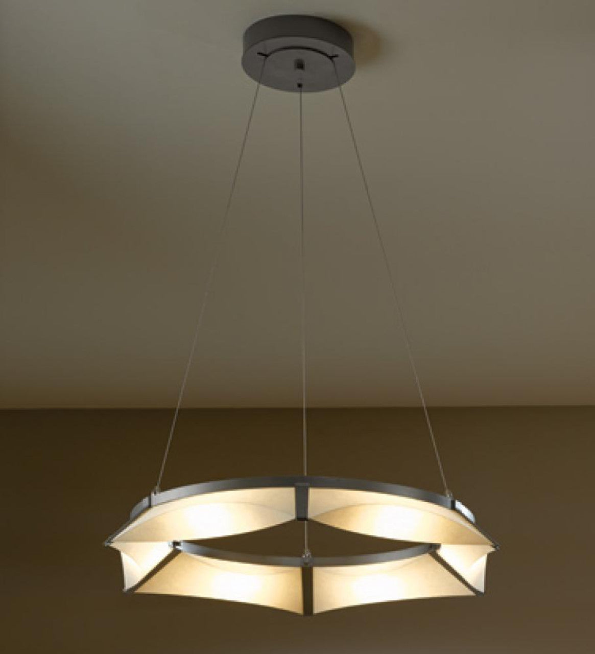 Cavaletti Pendant, 4-Light, Short Height, Natural Iron, Natural Anna Shade, 42"W (137670-SKT-SHRT-20-SF4298 392560)