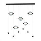 Aerial Pendant, 5-Light, Short Height, Black, Frosted Glass, 47.5"W (137865-SKT-SHRT-10-FD0626 4RY9H9)