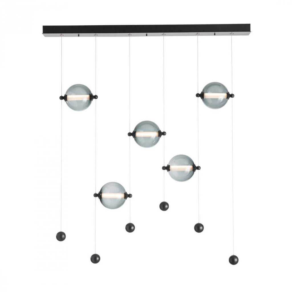 Aerial Pendant, 5-Light, Short Height, Dark Smoke, Frosted Glass, 47.5"W (137865-SKT-SHRT-07-FD0626 4RY9H7)