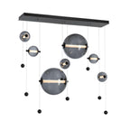 Abacus Pendant, 7-Light, Standard Height, LED, Soft Gold, Abacus Cool Grey Glass, 20.5"W (139054-LED-STND-84-YL0694 5D6W1M)