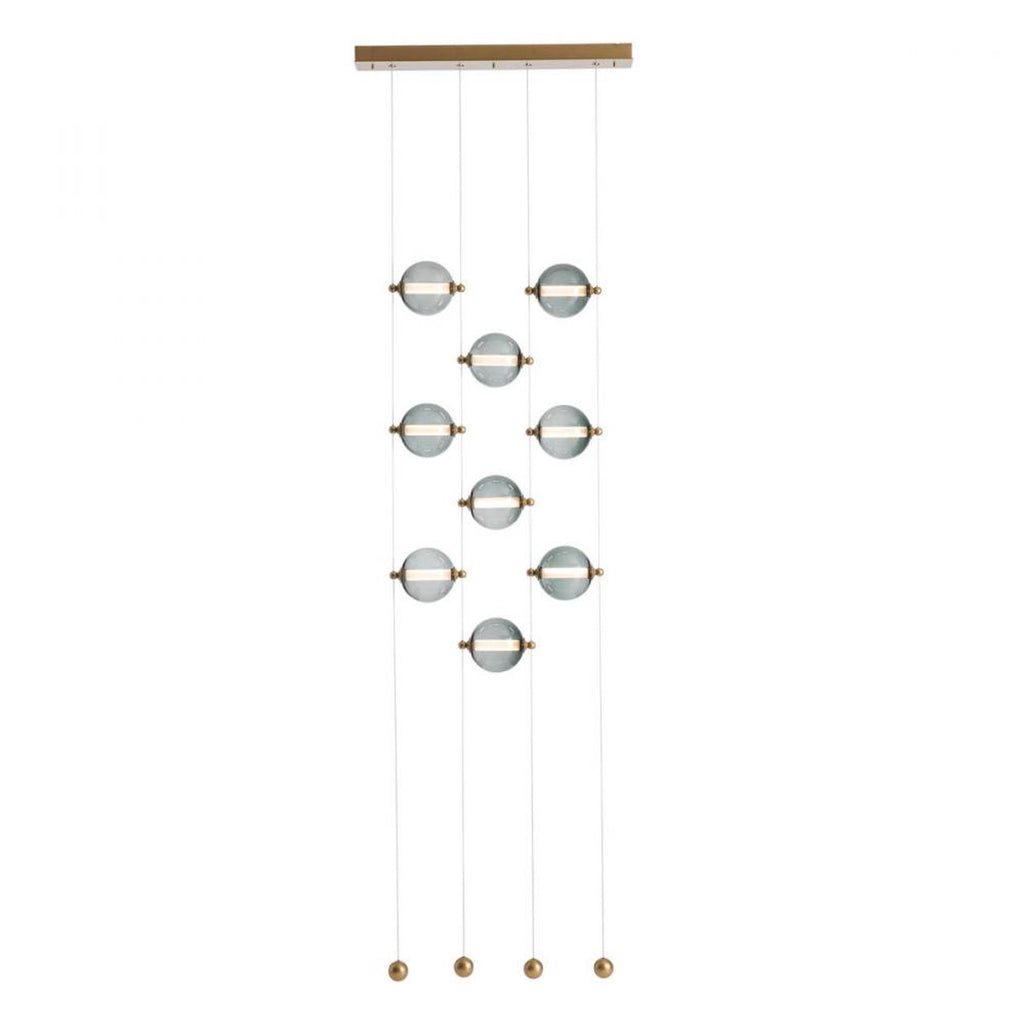 Abacus Pendant, 7-Light, Standard Height, LED, Bronze, Abacus Cool Grey Glass, 20.5"W (139054-LED-STND-05-YL0694 5D6W16)