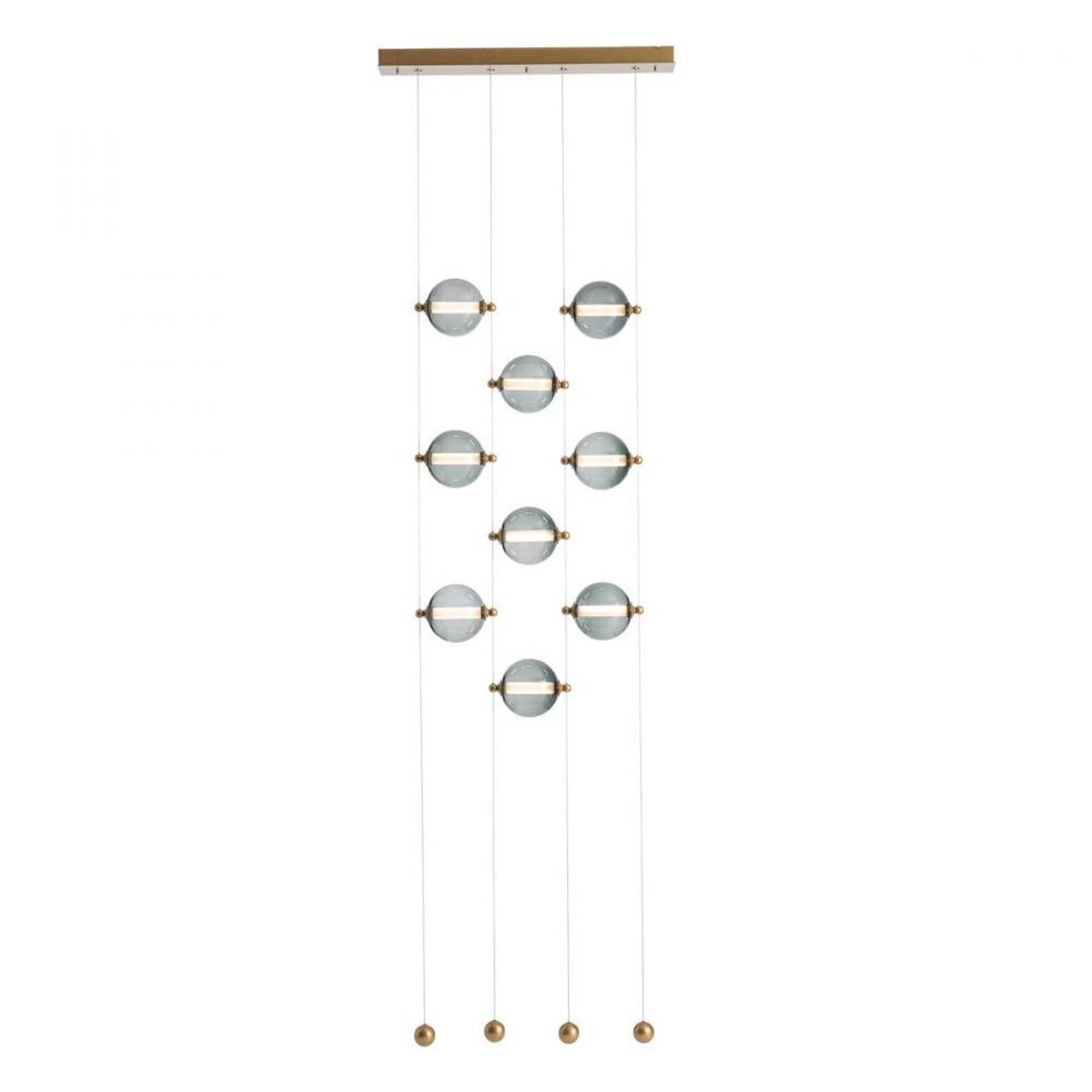 Abacus Pendant, 4-Light, Standard Height, LED, Vintage Platinum, Abacus Opal Glass, 19.8"W (139052-LED-STND-82-GG0694 5D6W0V)