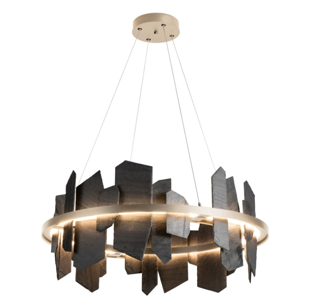 Ardesia Pendant, 1-Light, Standard Height, LED, Natural Iron, 38"W (139665-LED-STND-20-SL 5D9RTT)