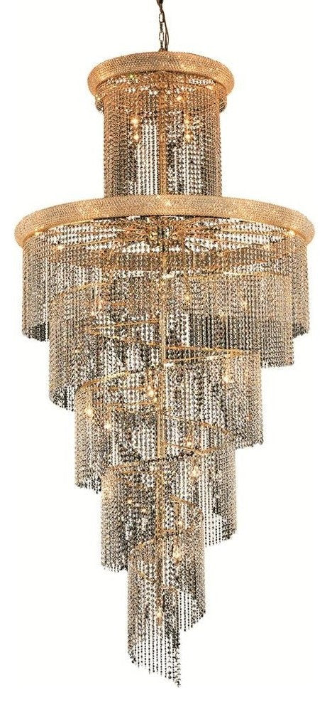 1800 Spiral Collection Large Hanging Fixture, Royal CutBy Elegant Furniture & Lighting