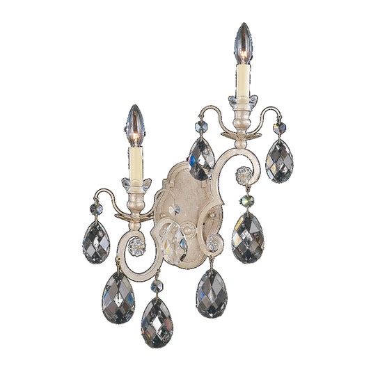 Schonbek 3758-48 2 Light Crystal Sconce, Antique SilverBy Schonbek