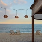 Lantern Shaped Waterproof Rattan Modern Outdoor Wall Lamp Chandelier