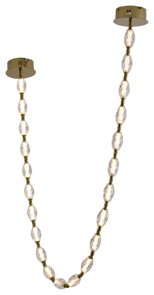 22-Light Brass LED Chandelier With Clear Crystal ShadesBy Design Living