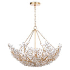 Ashleigh Chandelier, 10-Light, Aged Brass, Clear Outside, Acid Etched Inside Shade, 29.75"W (H122810-AGB 608QAT8)