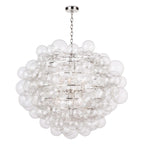Poppy Glass Chandelier, 12-Light, Natural Brass, 38"H (16-1188CLR 504X5ZF)