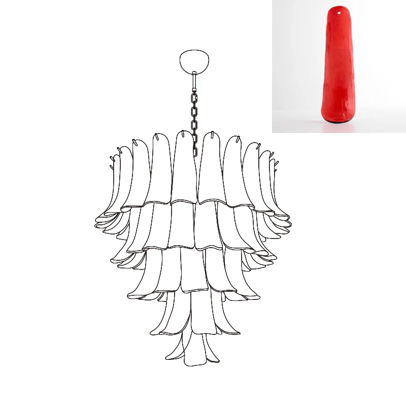 Murano Glass Petals Chandelier