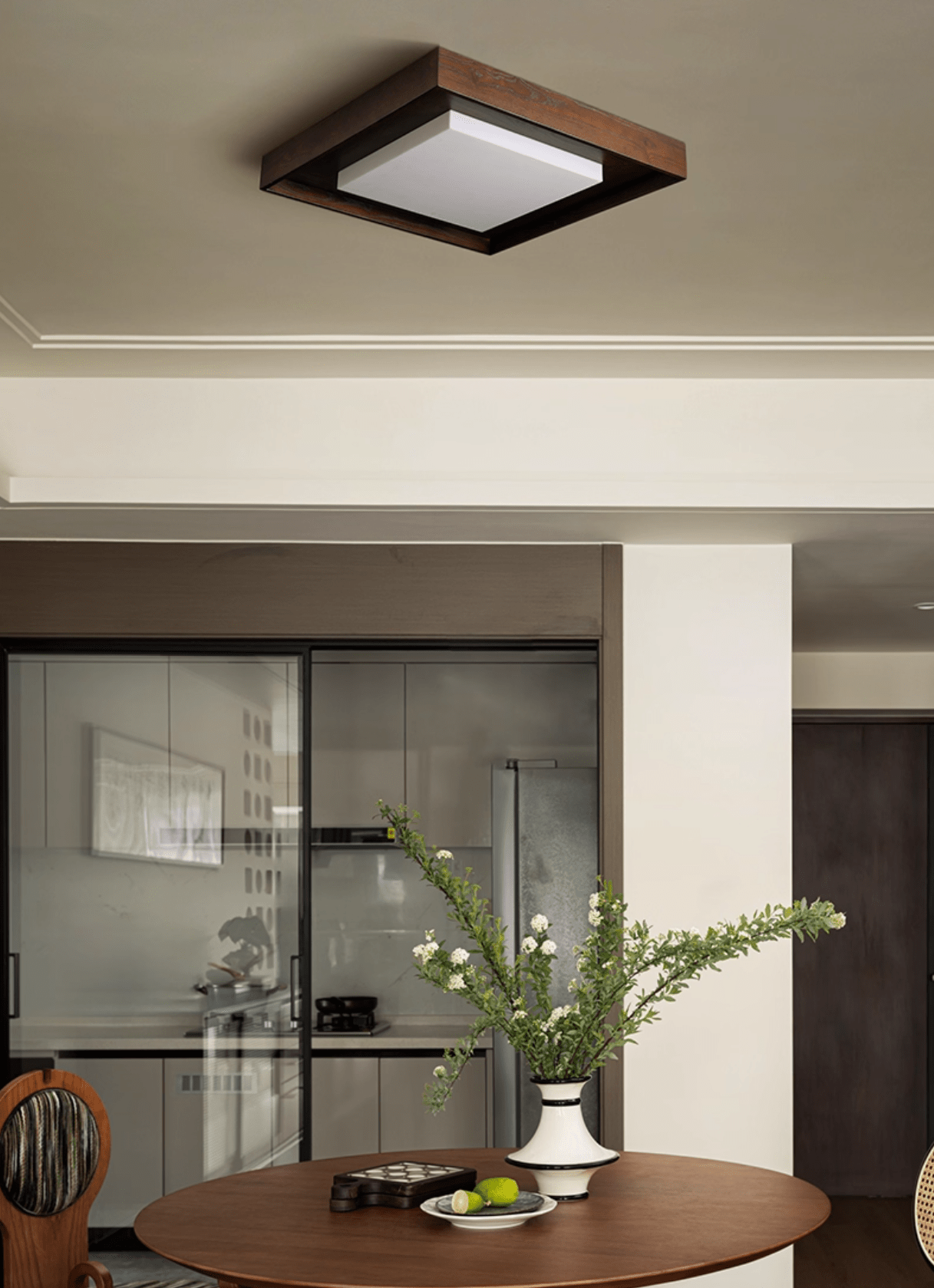 Kurin Wood Frame Ceiling Light